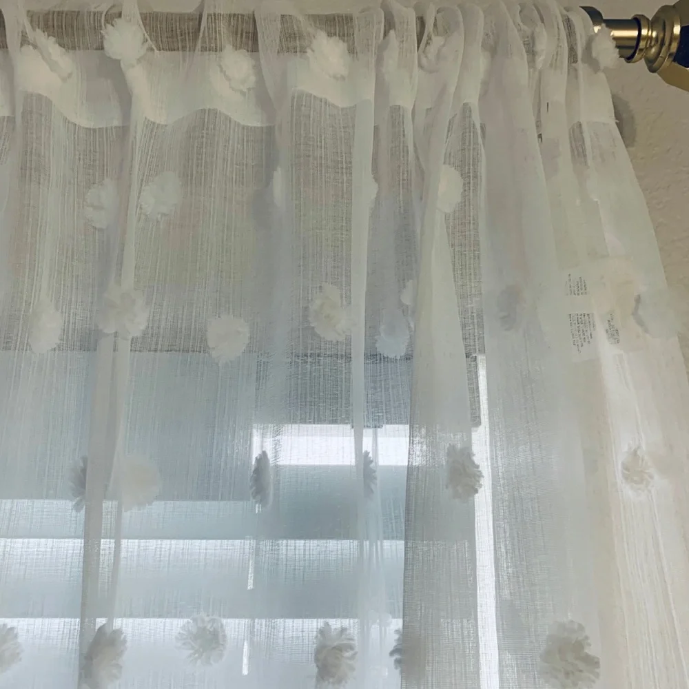 Sheer curtains panels standard length 84”. 4 panels total